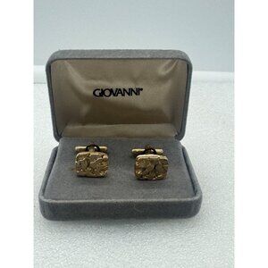 Vintage New Old Stock Giovanni Gold Tone Men Cuff Links Jewelry